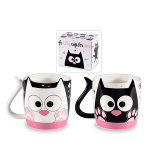 Tazza con gatti in porcellana, 400ml
