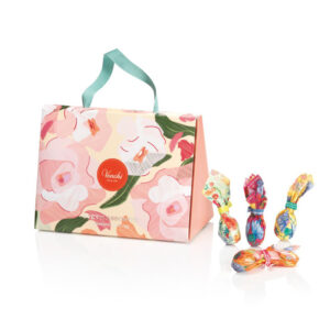 Borsina regalo camelia con cioccolatini assortiti gr. 200