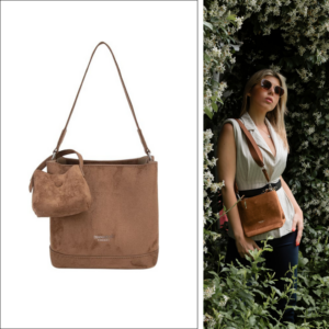 Borsa a secchiello effetto scamoscio